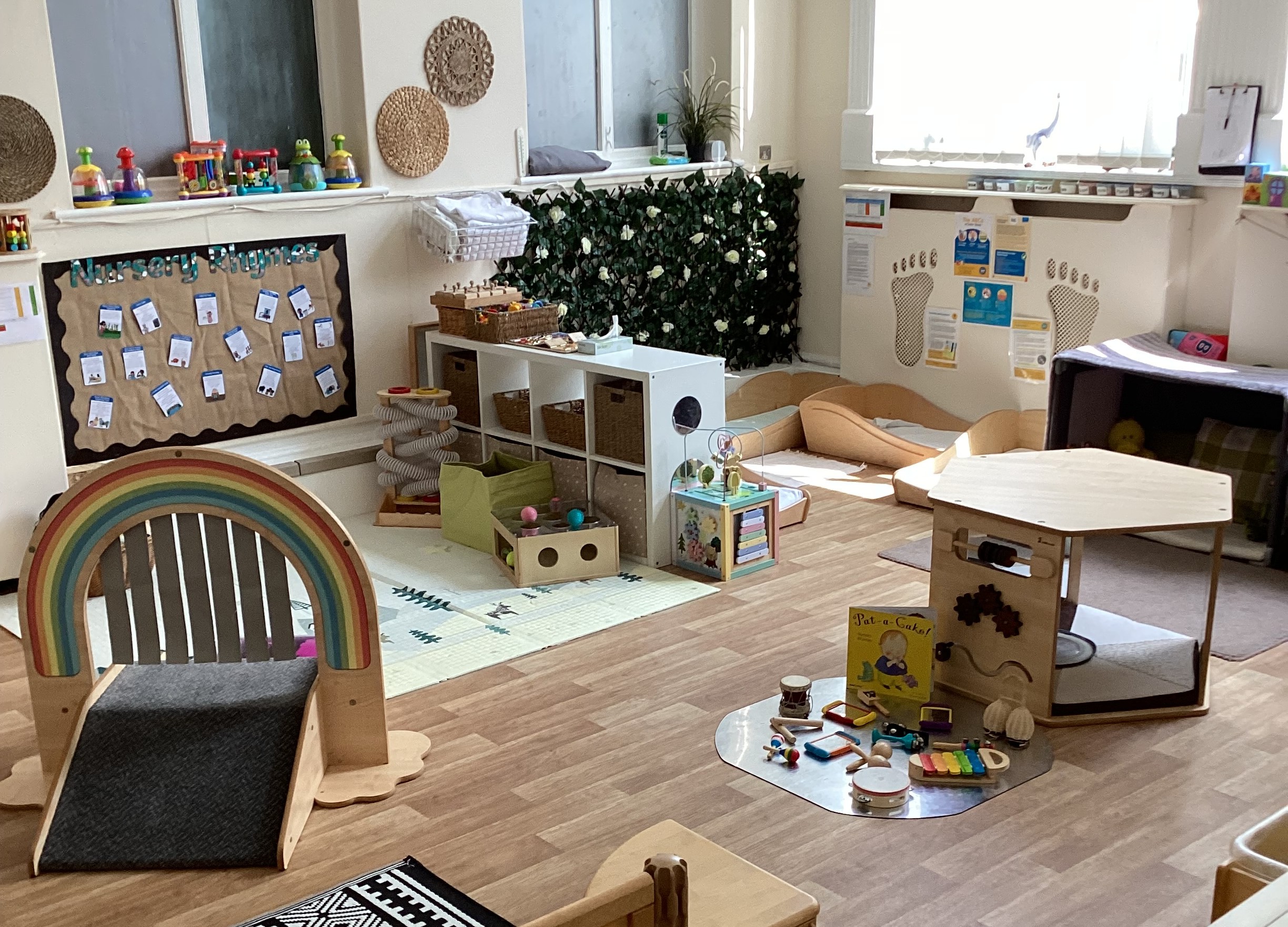 Sensory toys and napping cots for babies at Partou Footprints nursery in Atherton