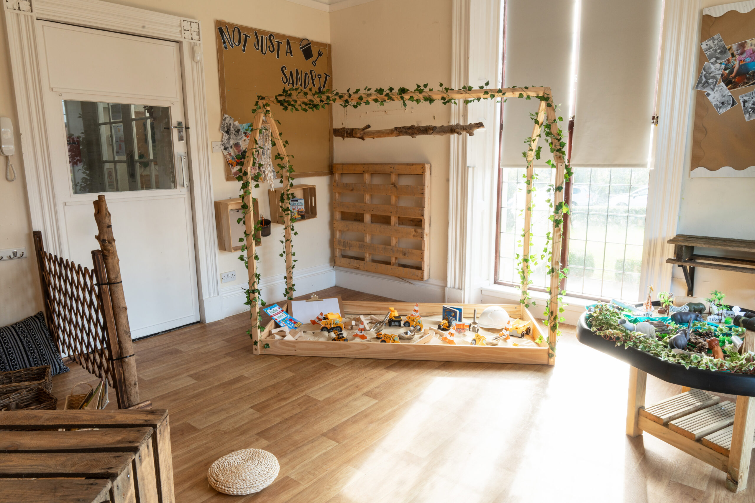 Sand and construction toys at Hilltops nursery in Chorley