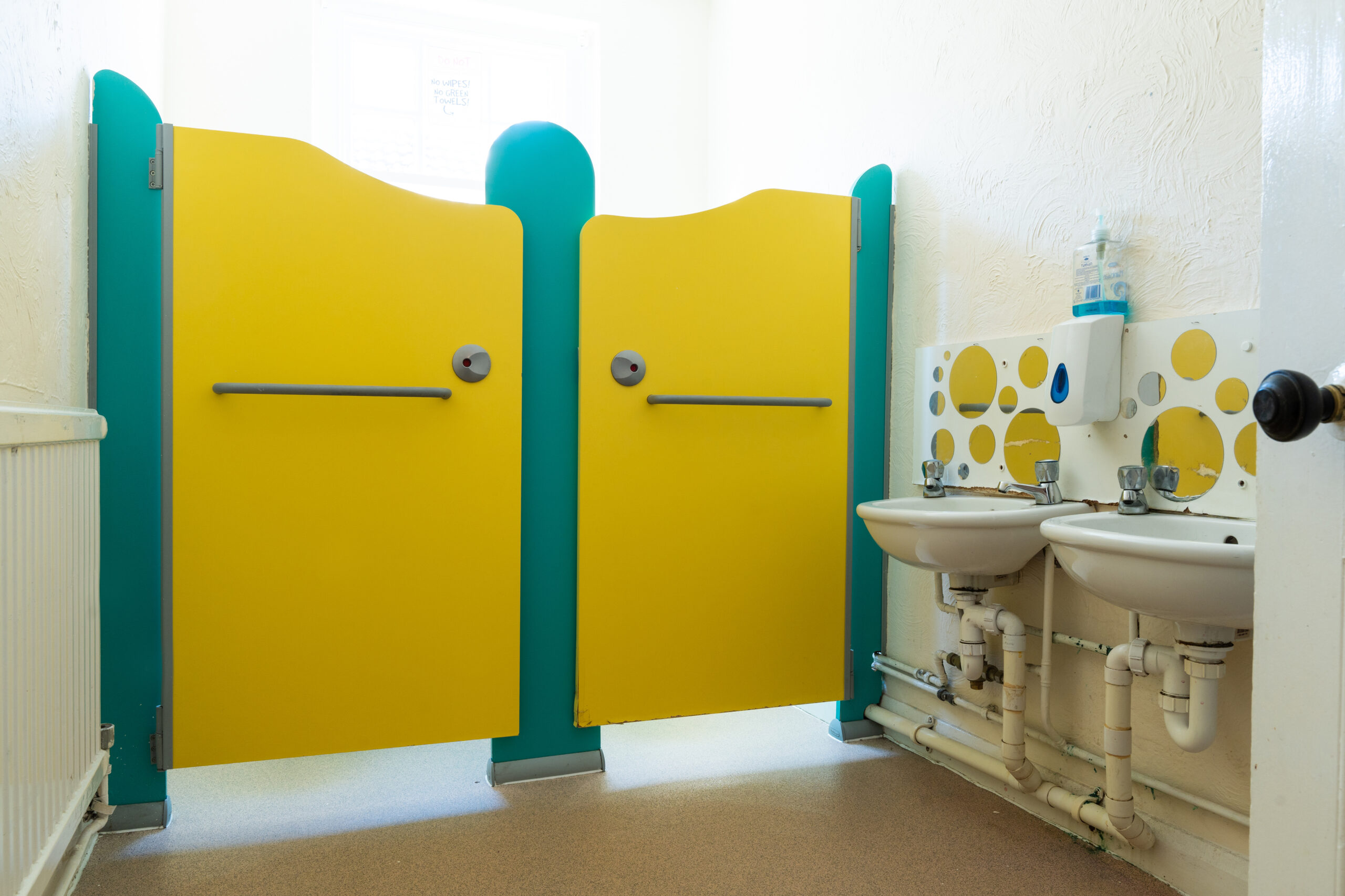 Toddler toilet cubicles at Safehands nursery in Harrogate