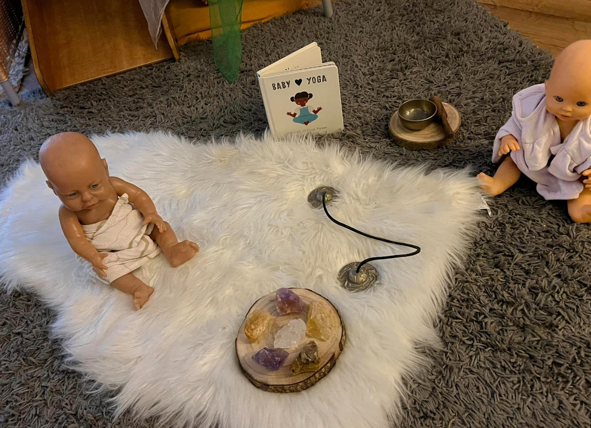 Baby yoga relaxation area at Sycamore House Day Nursery in Bishop